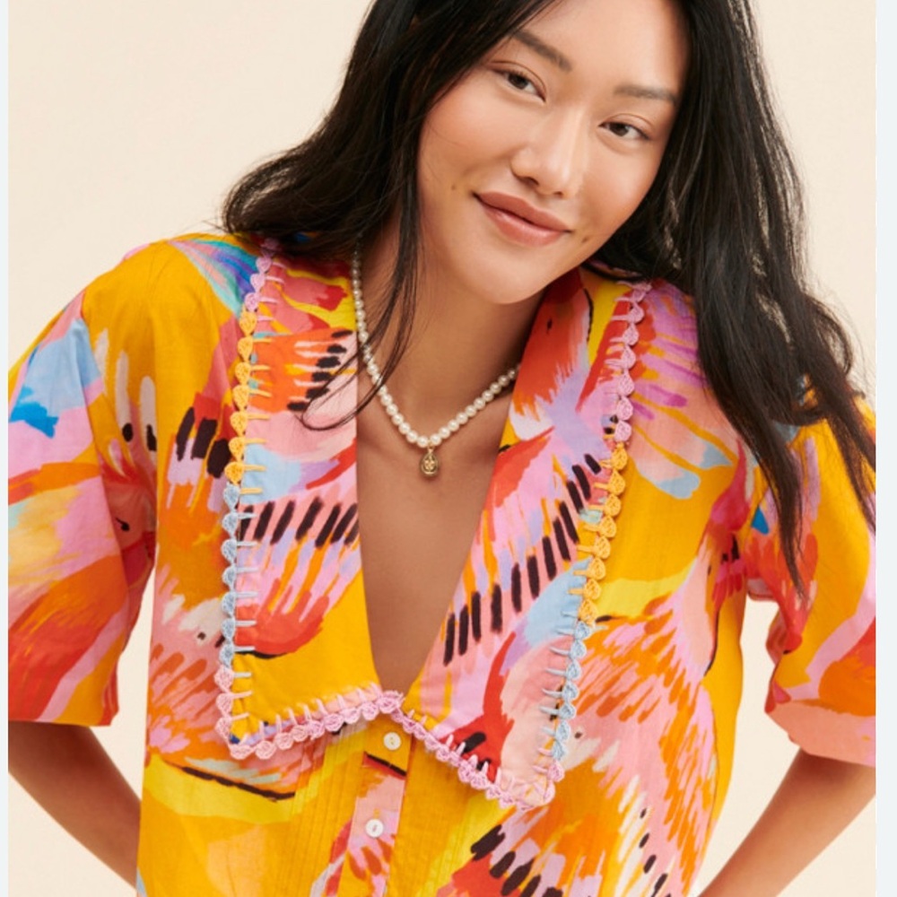 FARM Rio Multicolor Abstract Button Down Shirt